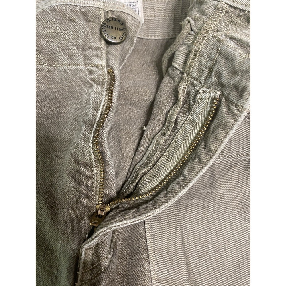 Current/Elliott The Woven Military Pant Size 0 Stone Grey Utility Wide Leg Crop - Picture 3 of 11